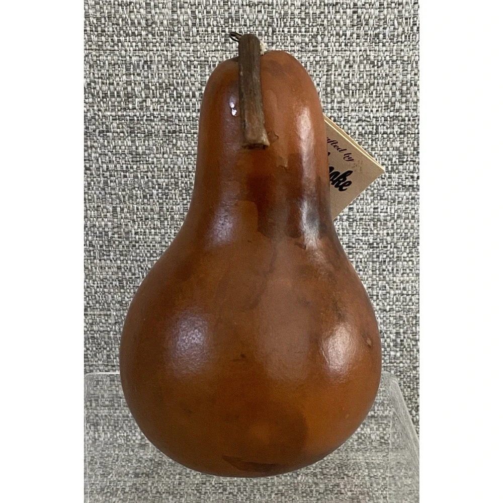 Handcrafted Decorative Pear Gourd • Natural Dried Gourd Art • Rustic Farmhouse D